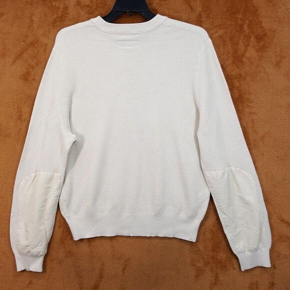 RAG & BONE Sweater Mens Medium Cream Waffle Knit Washed Dexter Crew $268 - Picture 4 of 7